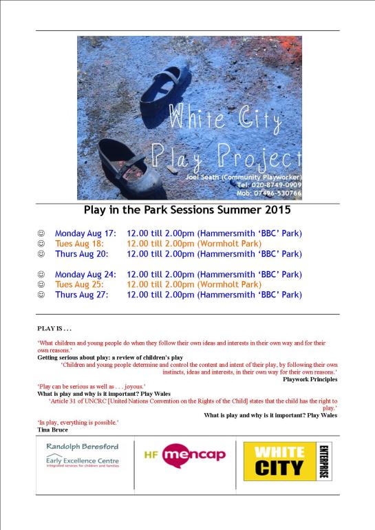 Rough and Ready Park In-Session Flyer (Summer Weeks 4 and 5)